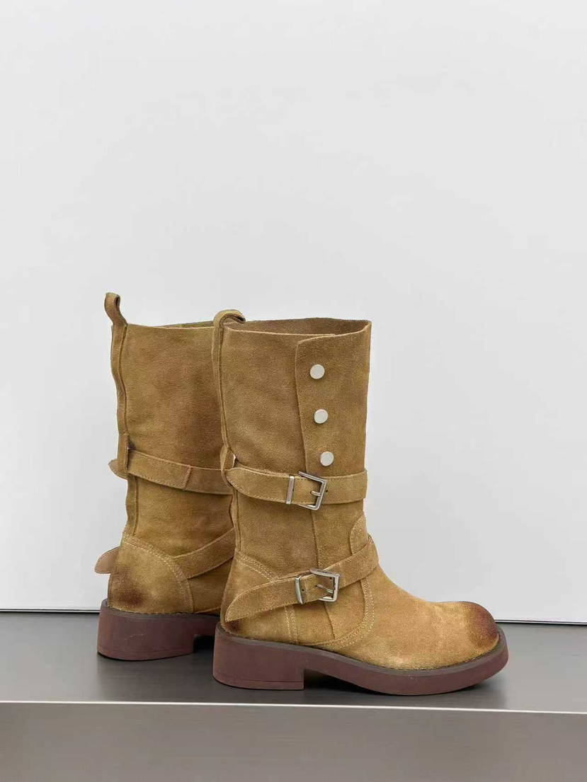 OPPA韓國直郵㊣女裝新品時尚職業休閑人氣25秋冬推薦靴子牛皮OPPA靴子