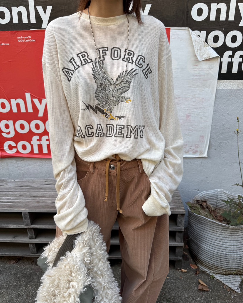 FRANC—L東大門㊣代購女士新款熱賣休閑人氣真品長袖T恤華夫格FRANC長袖T恤圖色1