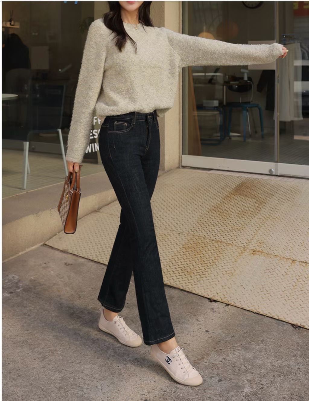 UB 40東大門㊣直郵女裝新品25秋冬職業時尚熱賣牛仔褲拉絨UB 40牛仔褲