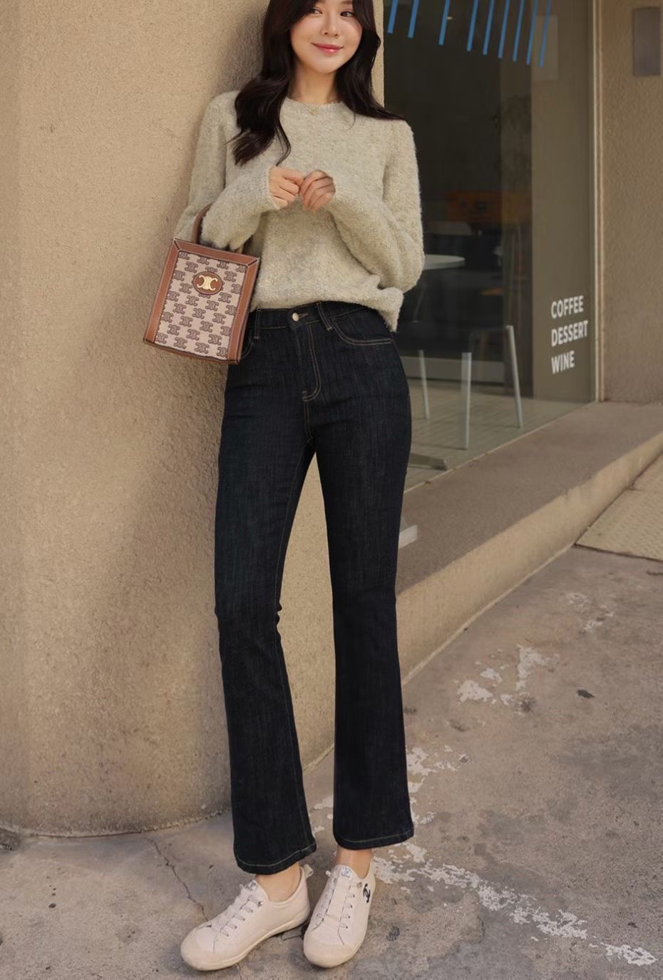 UB 40東大門㊣直郵女裝新品25秋冬職業時尚熱賣牛仔褲拉絨UB 40牛仔褲圖色1