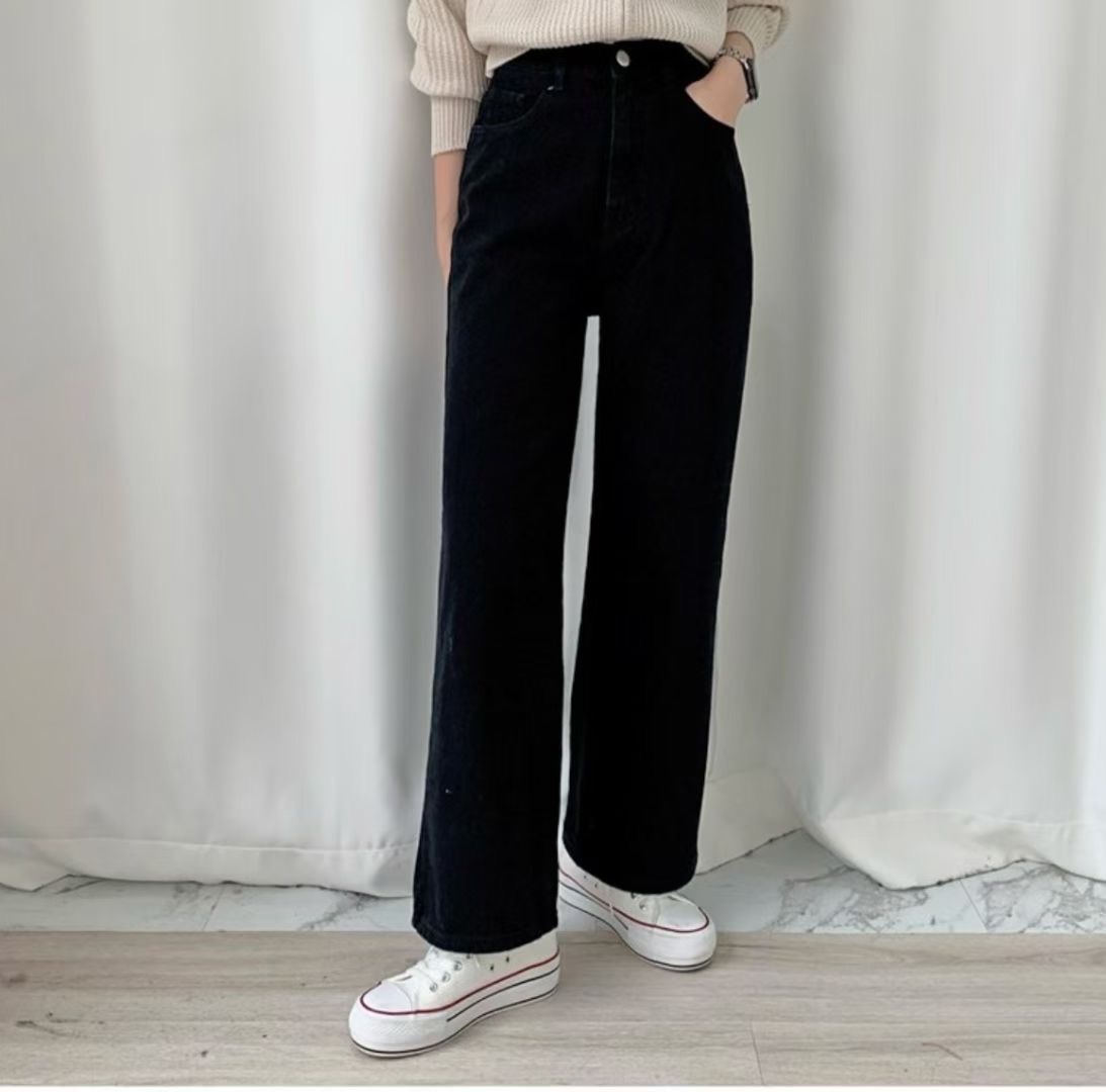 UB 40東大門㊣實拍女裝新款職業時尚推薦休閑25秋冬牛仔褲加絨UB 40牛仔褲圖色1