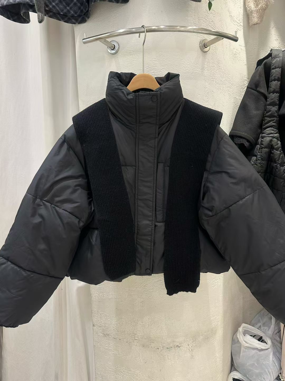 BLACK LADY東大門㊣代購女士新款時尚職業短款棉服不含披肩BLACK LADY短款棉服圖色1