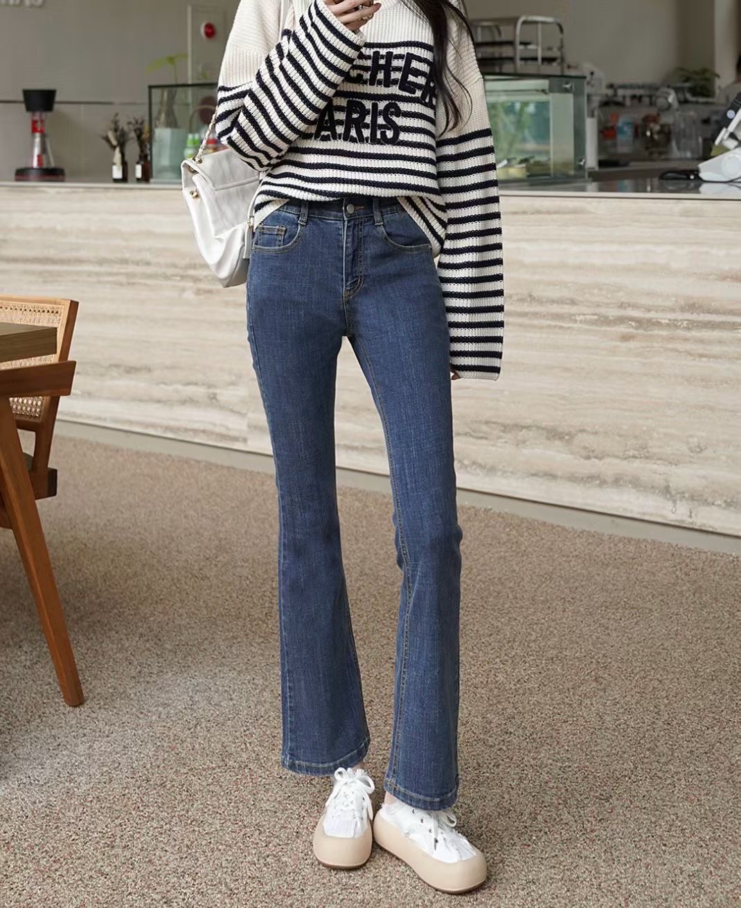 UB 40韓國代購㊣女裝新品真品職業推薦時尚人氣牛仔褲拉絨UB 40牛仔褲