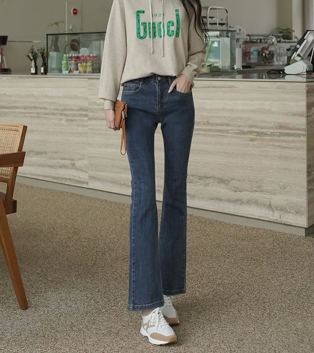 UB 40韓國代購㊣女裝新品真品職業推薦時尚人氣牛仔褲拉絨UB 40牛仔褲圖色1