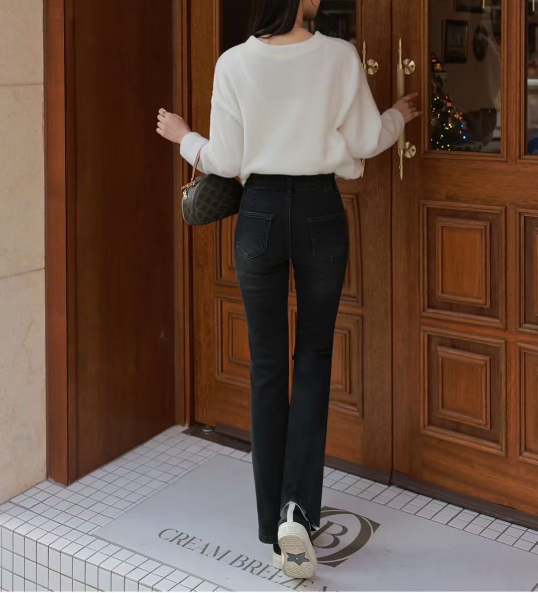 UB 40東大門㊣實拍女裝新品休閑熱賣人氣推薦職業牛仔褲加絨UB 40牛仔褲