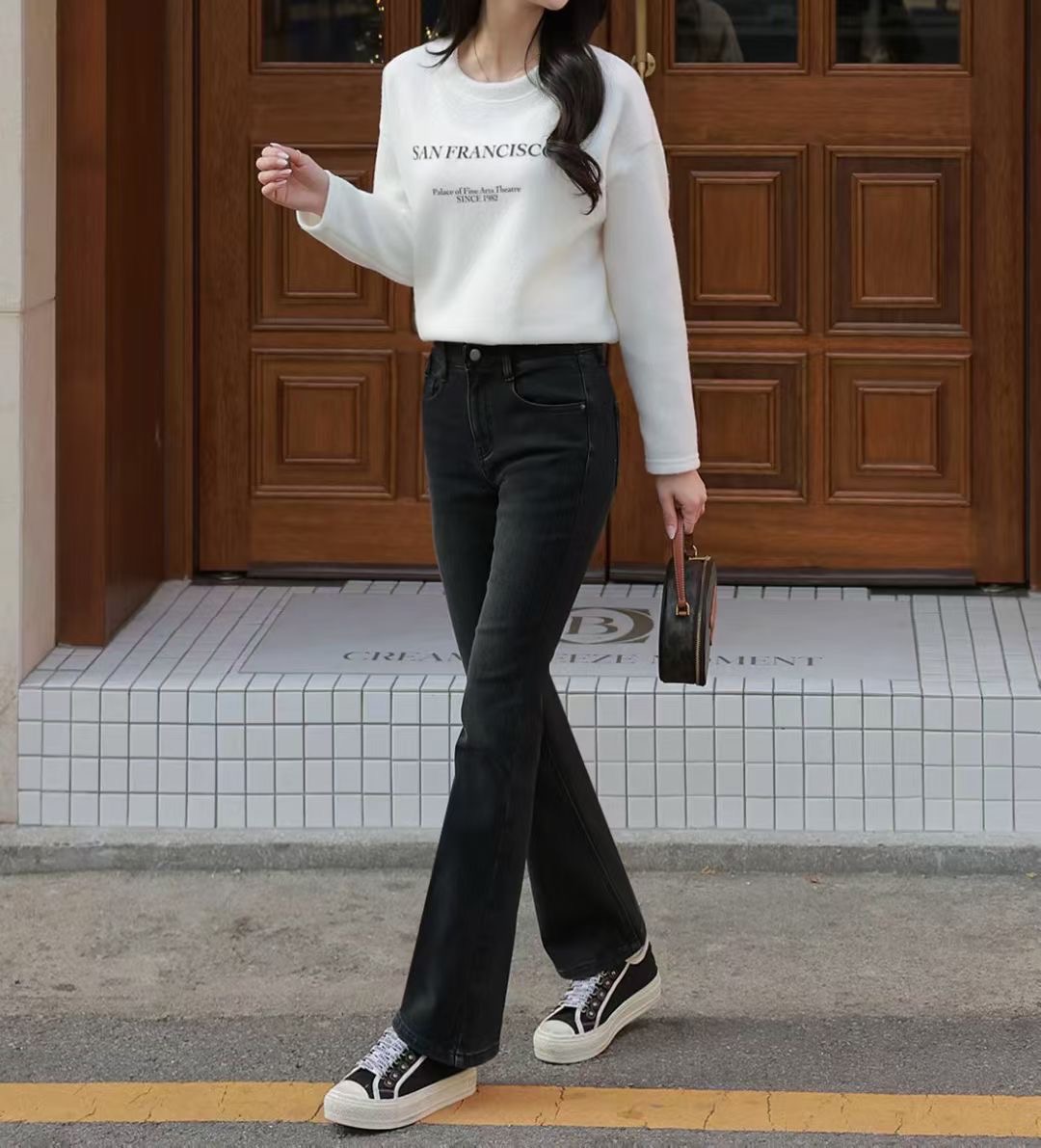 UB 40東大門㊣實拍女裝新品休閑熱賣人氣推薦職業牛仔褲加絨UB 40牛仔褲