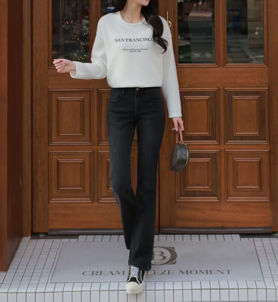 UB 40東大門㊣實拍女裝新品休閑熱賣人氣推薦職業牛仔褲加絨UB 40牛仔褲圖色1