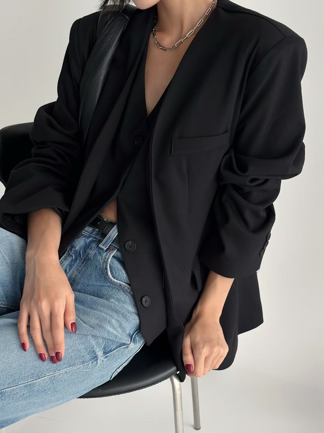 BLACK LADY韓國代購㊣女士新款職業25秋冬真品時尚熱賣夾克BLACK LADY夾克