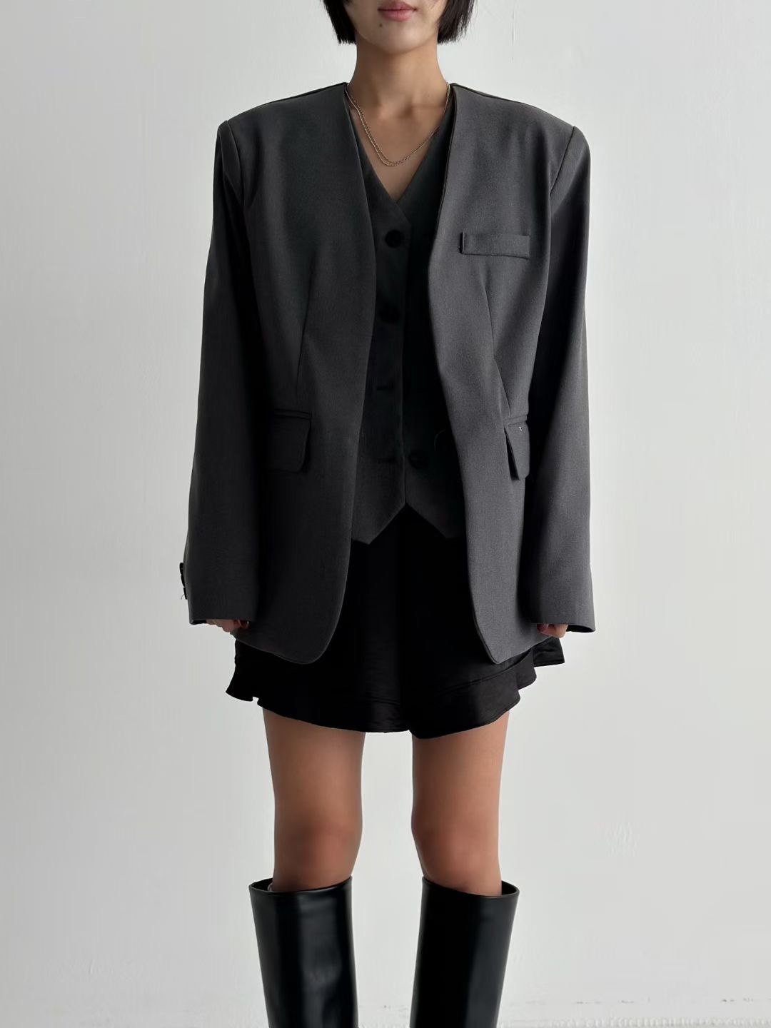 BLACK LADY韓國代購㊣女士新款職業25秋冬真品時尚熱賣夾克BLACK LADY夾克