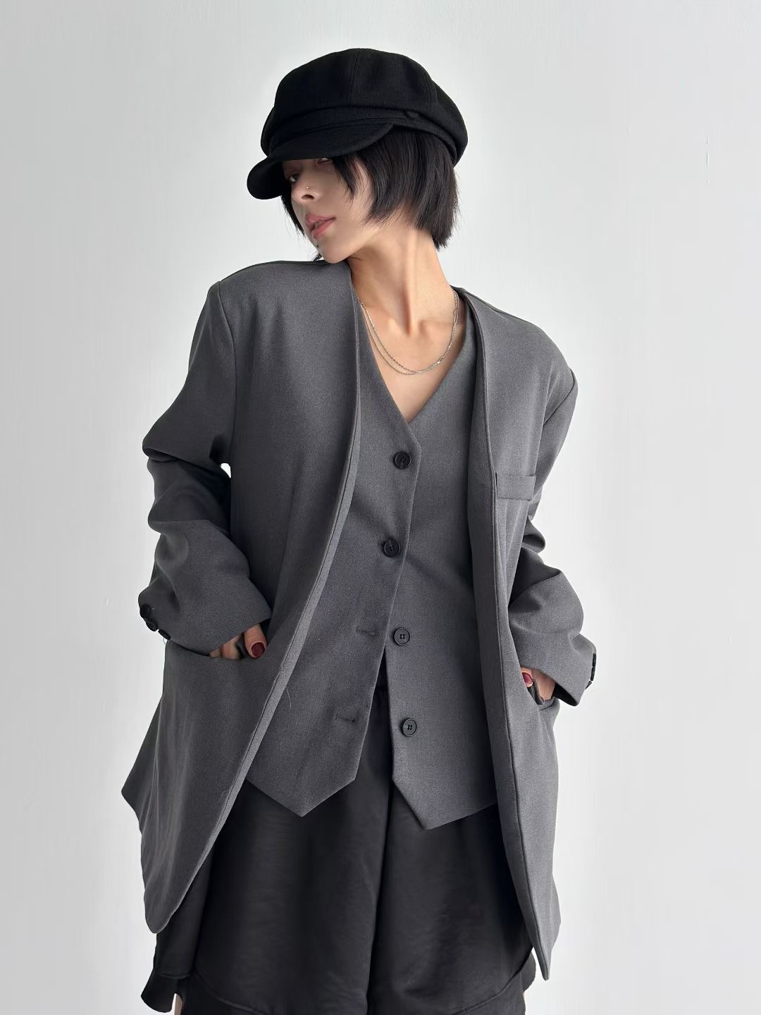 BLACK LADY韓國代購㊣女士新款職業25秋冬真品時尚熱賣夾克BLACK LADY夾克圖色2