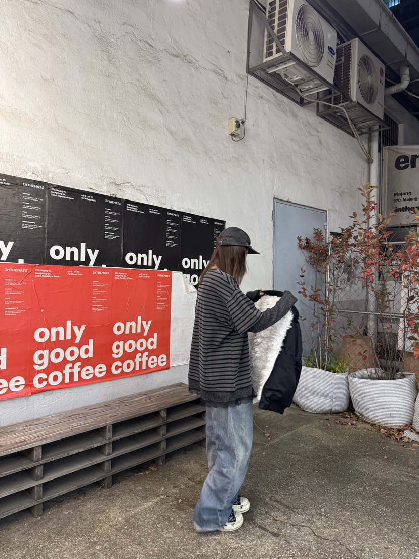 FRANC—L韓國直郵㊣女士新款真品時尚休閑長袖T恤假兩件條紋FRANC長袖T恤