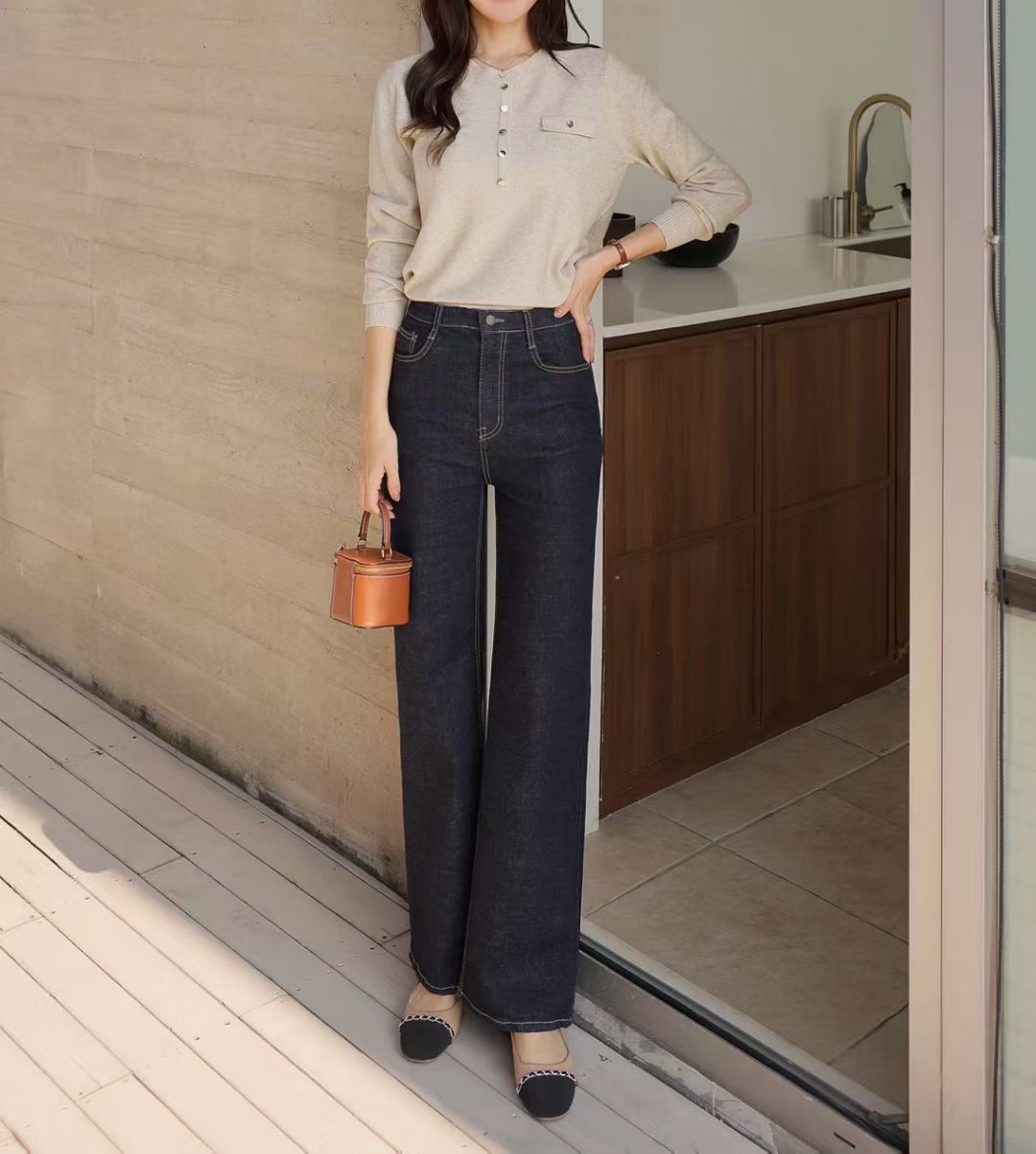 UB 40東大門㊣實拍女士新品職業熱賣人氣休閑推薦牛仔褲拉絨UB 40牛仔褲