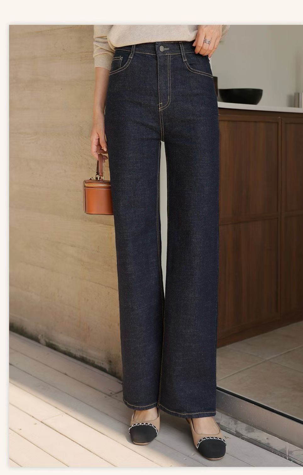 UB 40東大門㊣實拍女士新品職業熱賣人氣休閑推薦牛仔褲拉絨UB 40牛仔褲圖色1