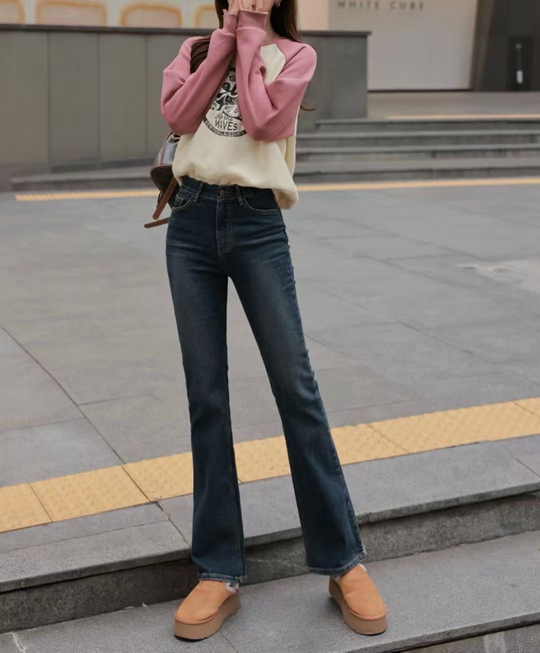 UB 40東大門㊣實拍女裝新品休閑人氣熱賣時尚真品牛仔褲加絨UB 40牛仔褲圖色1