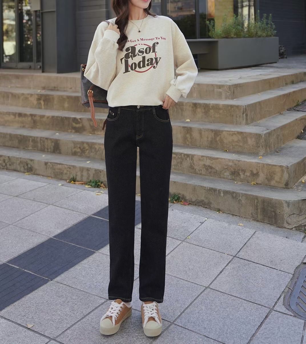 UB 40韓國代購㊣女裝新款人氣推薦熱賣職業真品牛仔褲拉絨UB 40牛仔褲