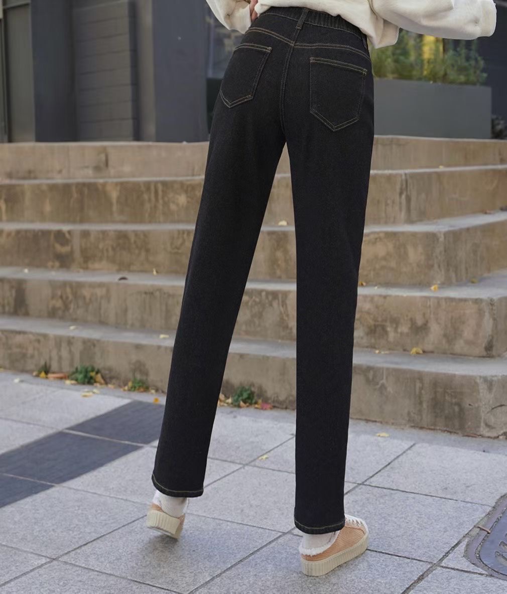 UB 40韓國代購㊣女裝新款人氣推薦熱賣職業真品牛仔褲拉絨UB 40牛仔褲