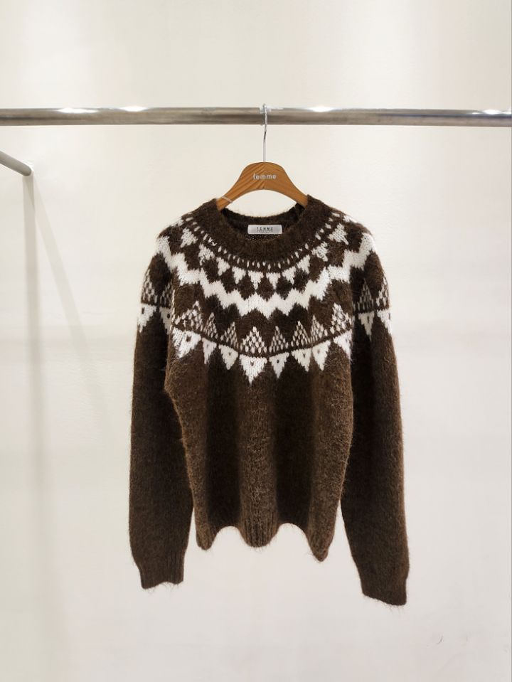 FEMME東大門㊣直郵女裝新款推薦人氣熱賣時尚休閑25秋冬毛衣FEMME毛衣圖色1