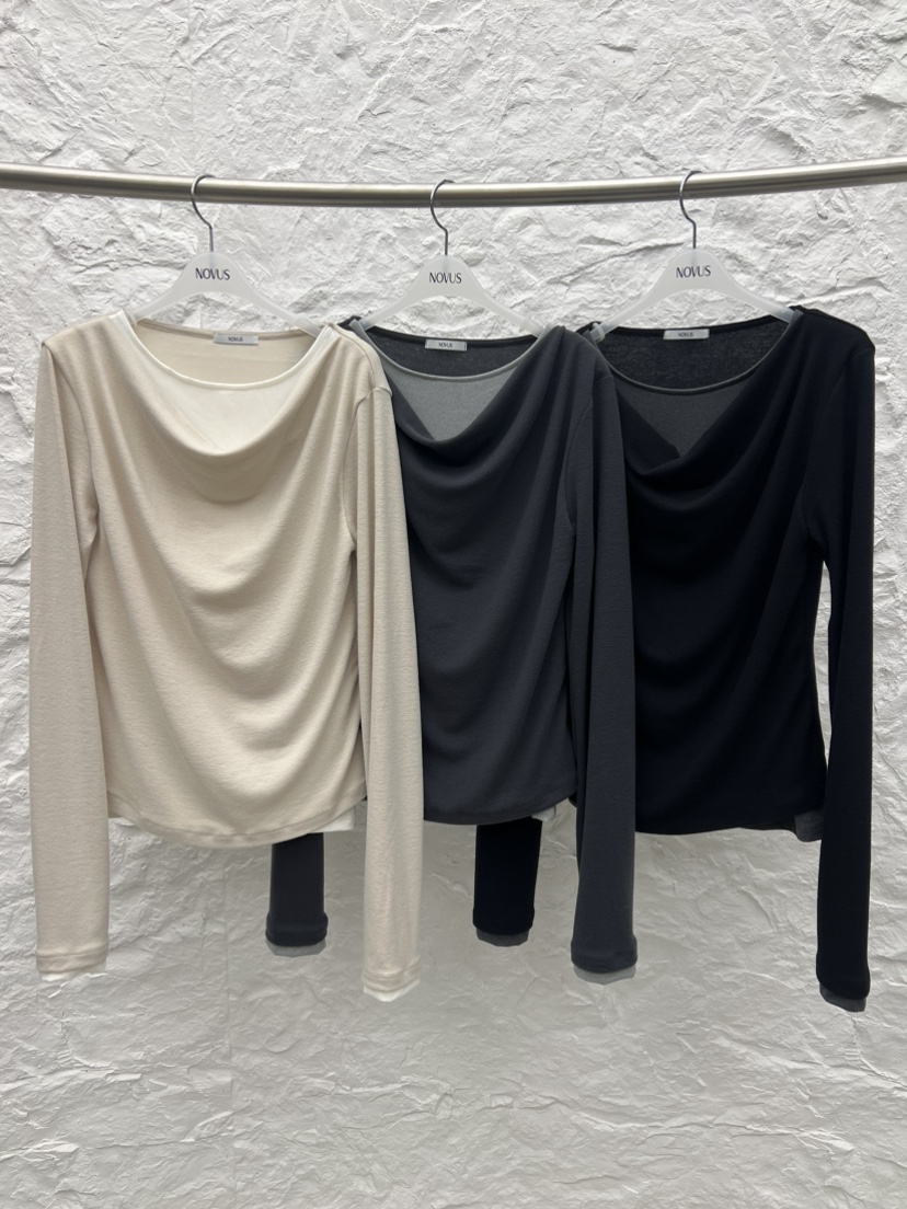 NOVUS韓國代購㊣女裝新品休閑熱賣時尚職業人氣推薦長袖T恤NOVUS長袖T恤
