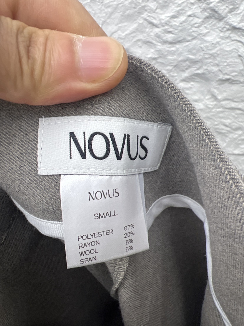 NOVUS東大門㊣代購女裝新品熱賣推薦25秋冬休閑褲含腰帶羊毛NOVUS休閑褲