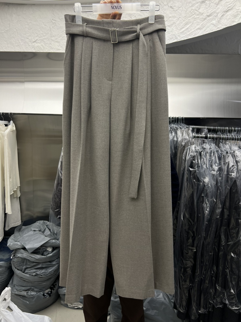 NOVUS東大門㊣代購女裝新品熱賣推薦25秋冬休閑褲含腰帶羊毛NOVUS休閑褲圖色1