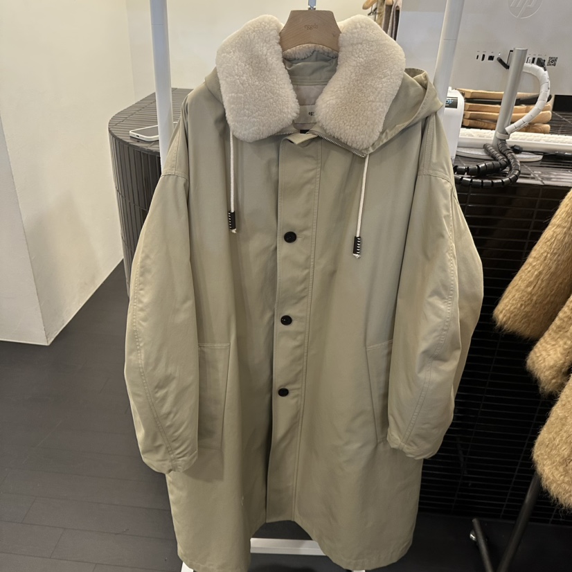 EGG韓國代購㊣女士新款熱賣休閑25秋冬長款羽絨服羊毛填充鵝絨EGG-訂貨周期長長款羽絨服圖色1