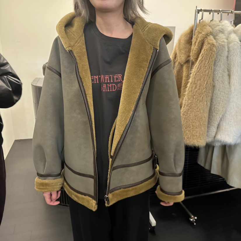 EGG韓國代購㊣女裝新品推薦休閑時尚人氣熱賣職業25秋冬短款大衣EGG-訂貨周期長短款大衣圖色2