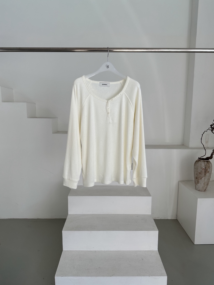 OATMEAL韓國直郵㊣女士新品25秋冬人氣推薦休閑長袖T恤安哥拉OATMEAL長袖T恤圖色1