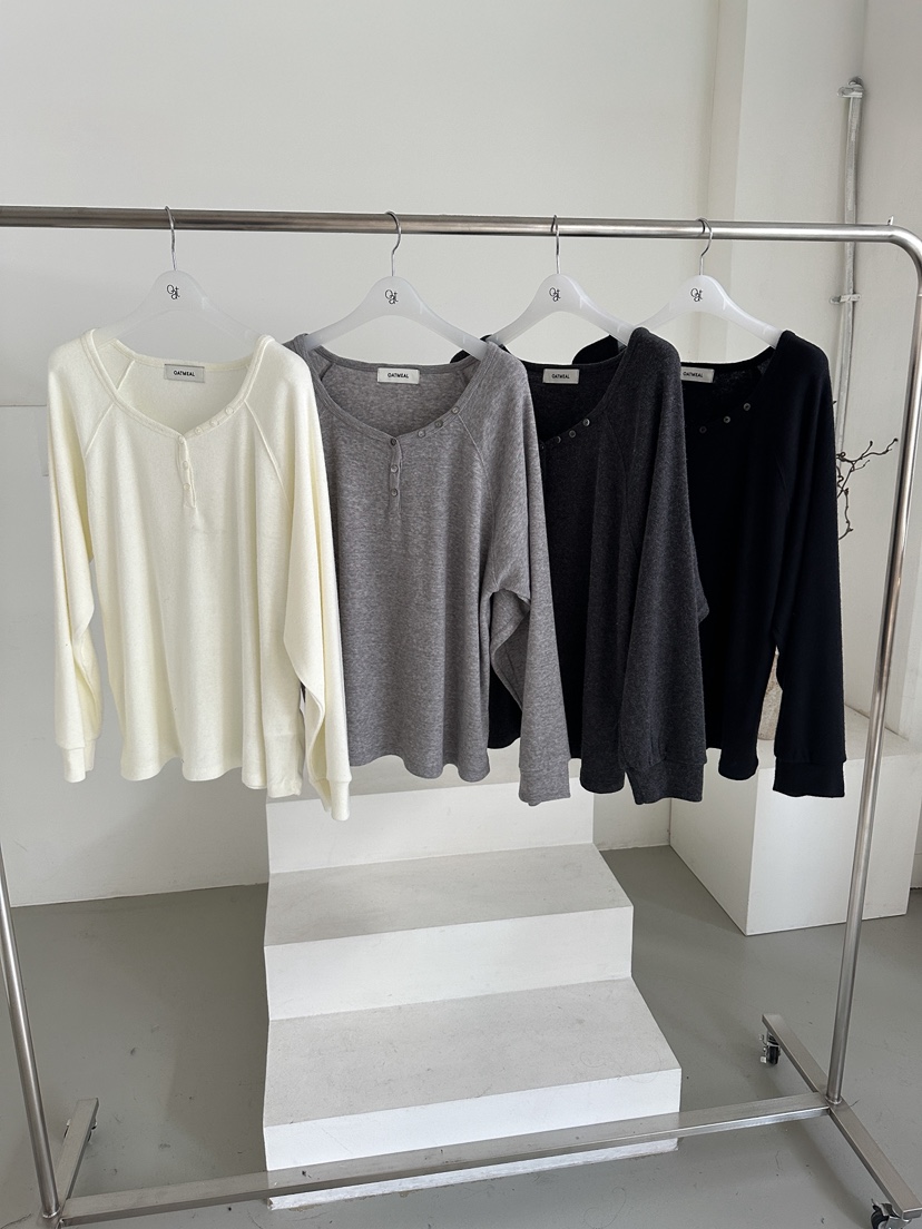 OATMEAL韓國直郵㊣女士新品25秋冬人氣推薦休閑長袖T恤安哥拉OATMEAL長袖T恤圖色3左三色