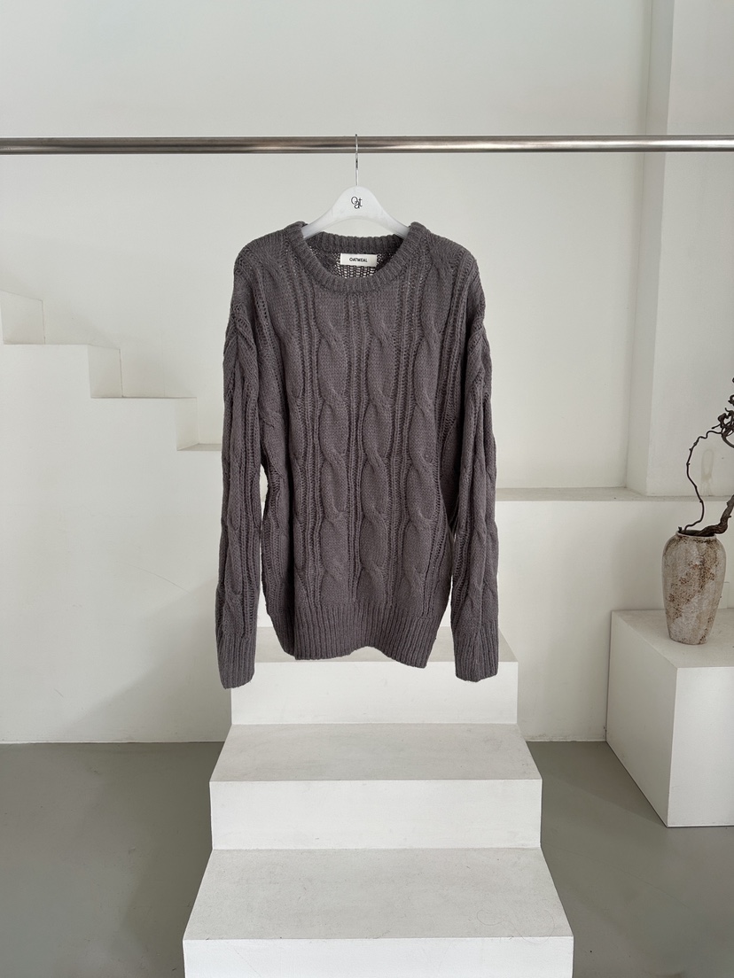 OATMEAL韓國代購㊣女裝新款人氣時尚25秋冬推薦熱賣休閑針織衫OATMEAL針織衫圖色2