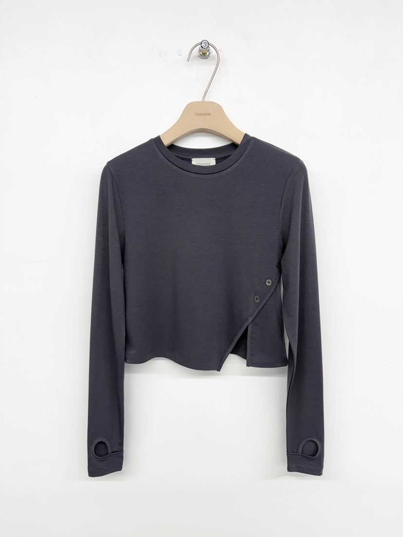 TOOGOOD韓國直郵㊣女士新款推薦熱賣休閑職業人氣長袖T恤紐扣TOOGOOD長袖T恤圖色1