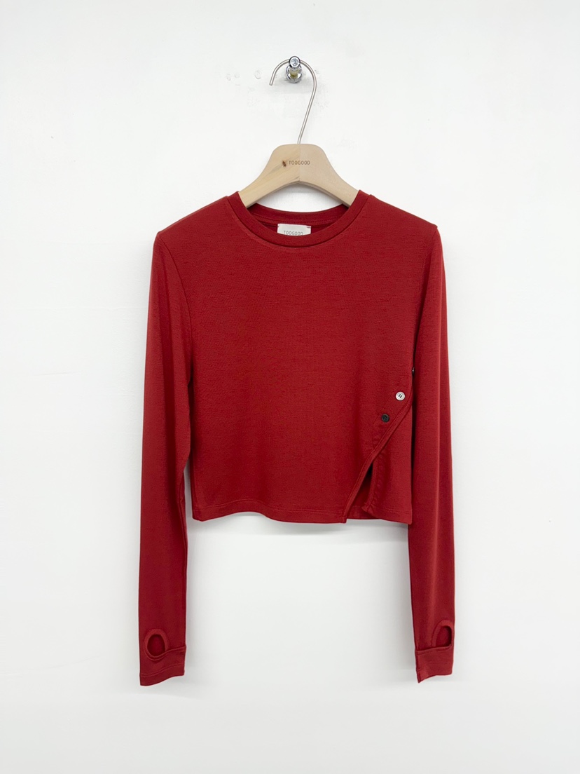 TOOGOOD韓國直郵㊣女士新款推薦熱賣休閑職業人氣長袖T恤紐扣TOOGOOD長袖T恤圖色2
