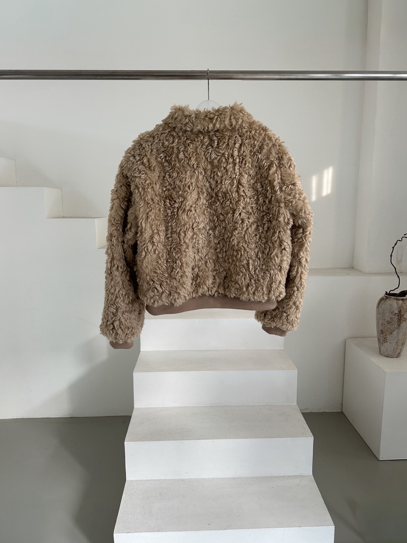 OATMEAL東大門㊣實拍女士新品推薦人氣休閑時尚短款大衣毛皮OATMEAL短款大衣