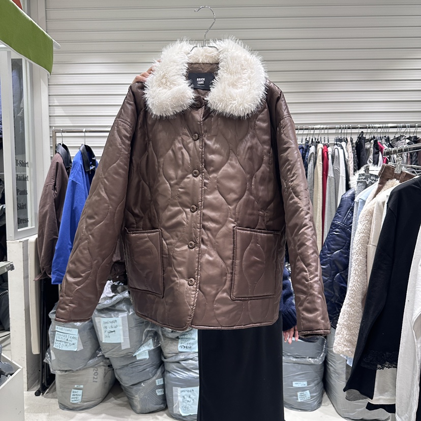 BRICKLANE東大門㊣直郵女士新款人氣時尚職業短款棉服絎縫棉BRICKLANE短款棉服圖色1