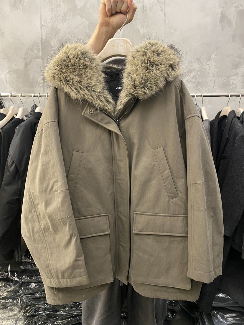 THE VETIVER-A東大門㊣直郵女士新品職業人氣短款大衣皮草VETIVER短款大衣