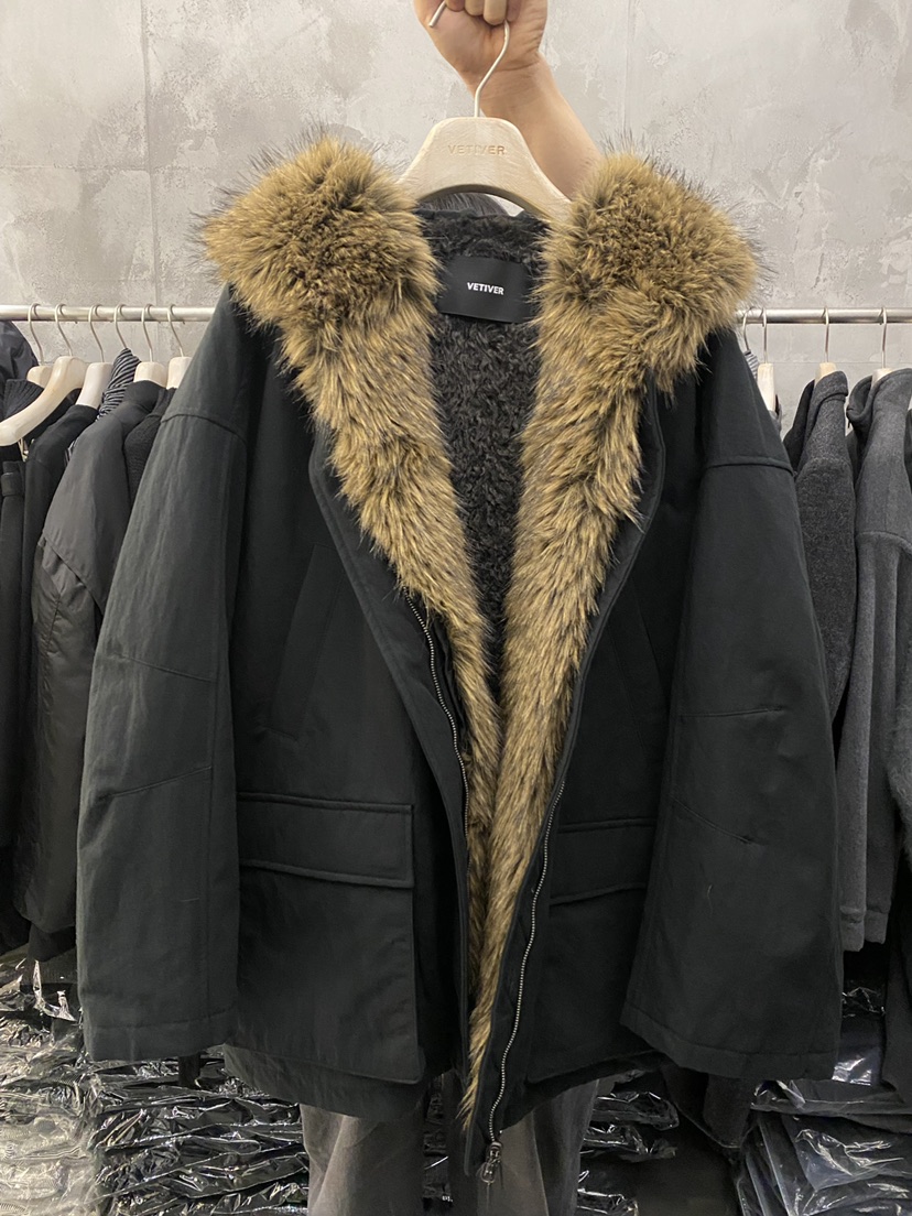 THE VETIVER-A東大門㊣直郵女士新品職業人氣短款大衣皮草VETIVER短款大衣圖色2