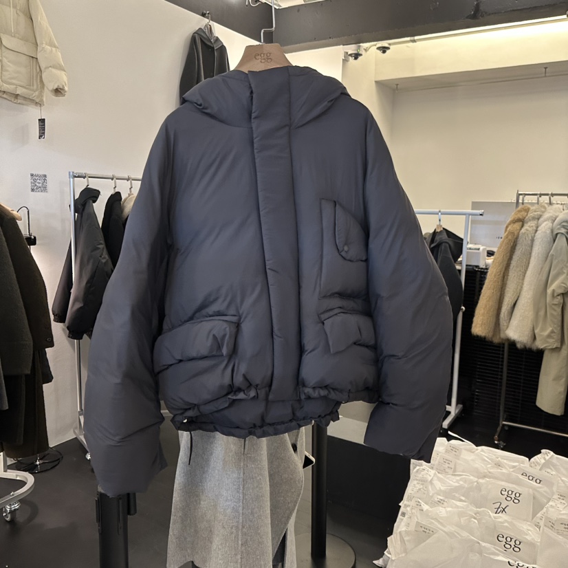 EGG韓國代購㊣女裝新款時尚25秋冬推薦人氣休閑短款羽絨服填充EGG-訂貨周期長短款羽絨服圖色2