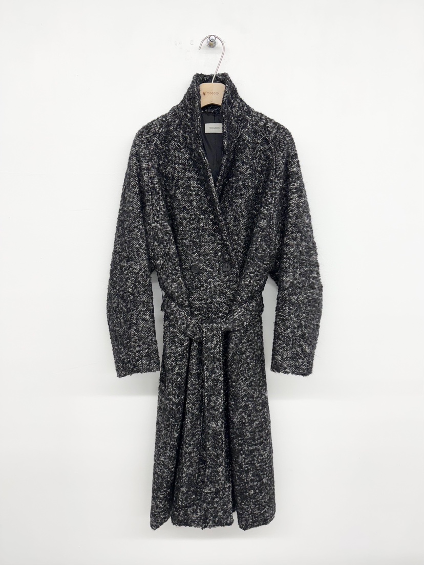 TOOGOOD東大門㊣實拍女裝新款職業25秋冬推薦中長款大衣含腰帶TOOGOOD中長款大衣圖色2