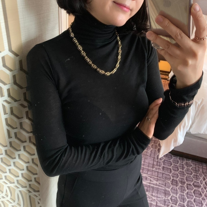 OLIVE TrEE東大門㊣代購女裝新品熱賣長袖T恤不含項鏈天絲羊毛OLIVE TrEE長袖T恤圖色2