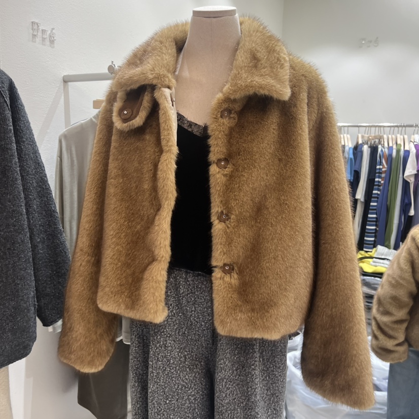 FRE韓國代購㊣女裝新品職業人氣25秋冬推薦熱賣時尚短款大衣FRE短款大衣圖色1