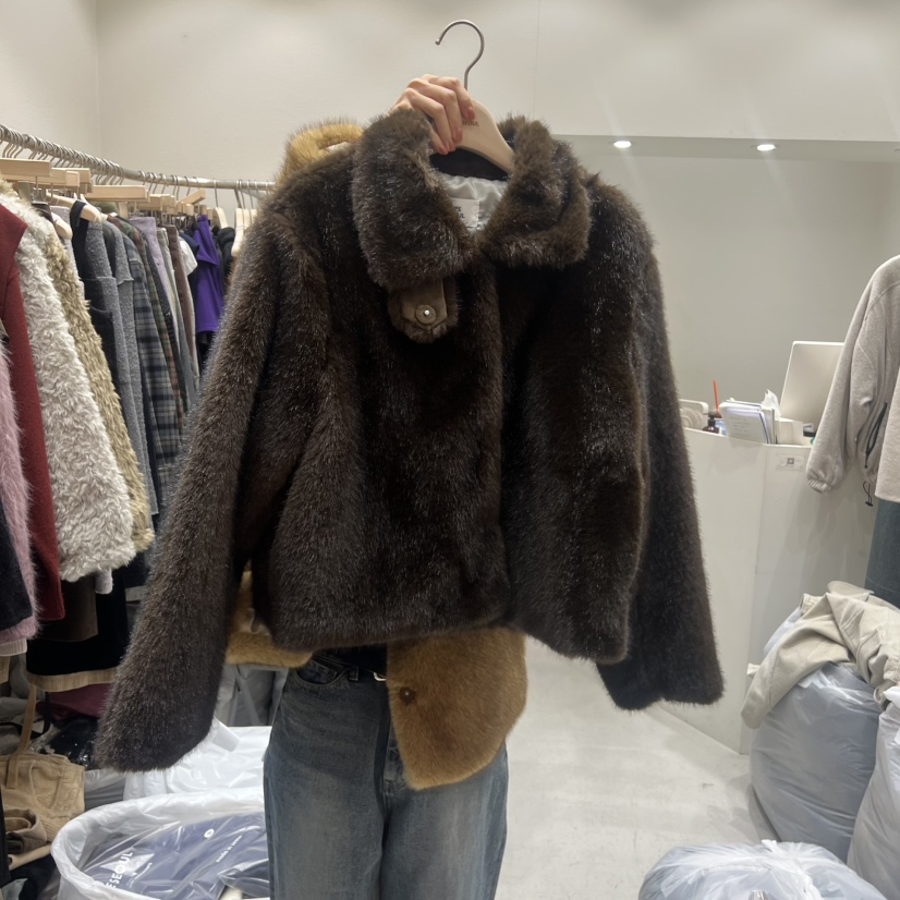 FRE韓國代購㊣女裝新品職業人氣25秋冬推薦熱賣時尚短款大衣FRE短款大衣圖色2