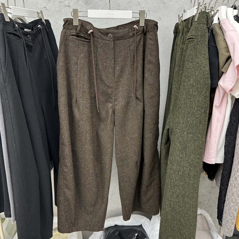 SIXTEEN韓國代購㊣女士新款熱賣25秋冬推薦休閑休閑褲粗花呢SIXTEEN休閑褲圖色2