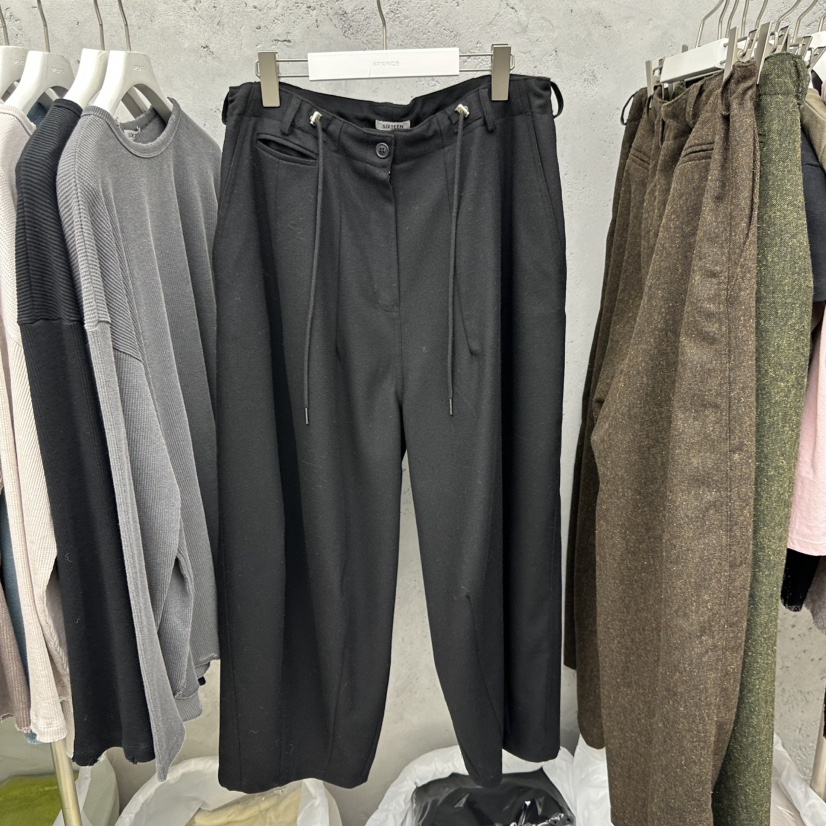 SIXTEEN韓國代購㊣女士新款熱賣25秋冬推薦休閑休閑褲粗花呢SIXTEEN休閑褲圖色3