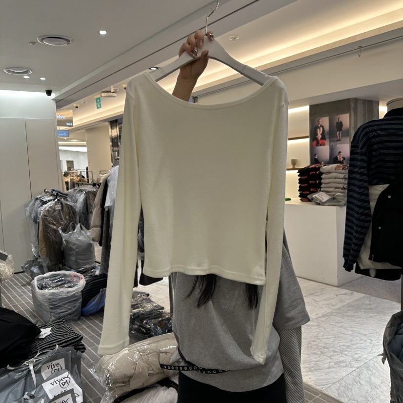 VIVE東大門㊣實拍女士新品推薦時尚25秋冬長袖T恤安哥拉羊毛VIVE長袖T恤圖色1