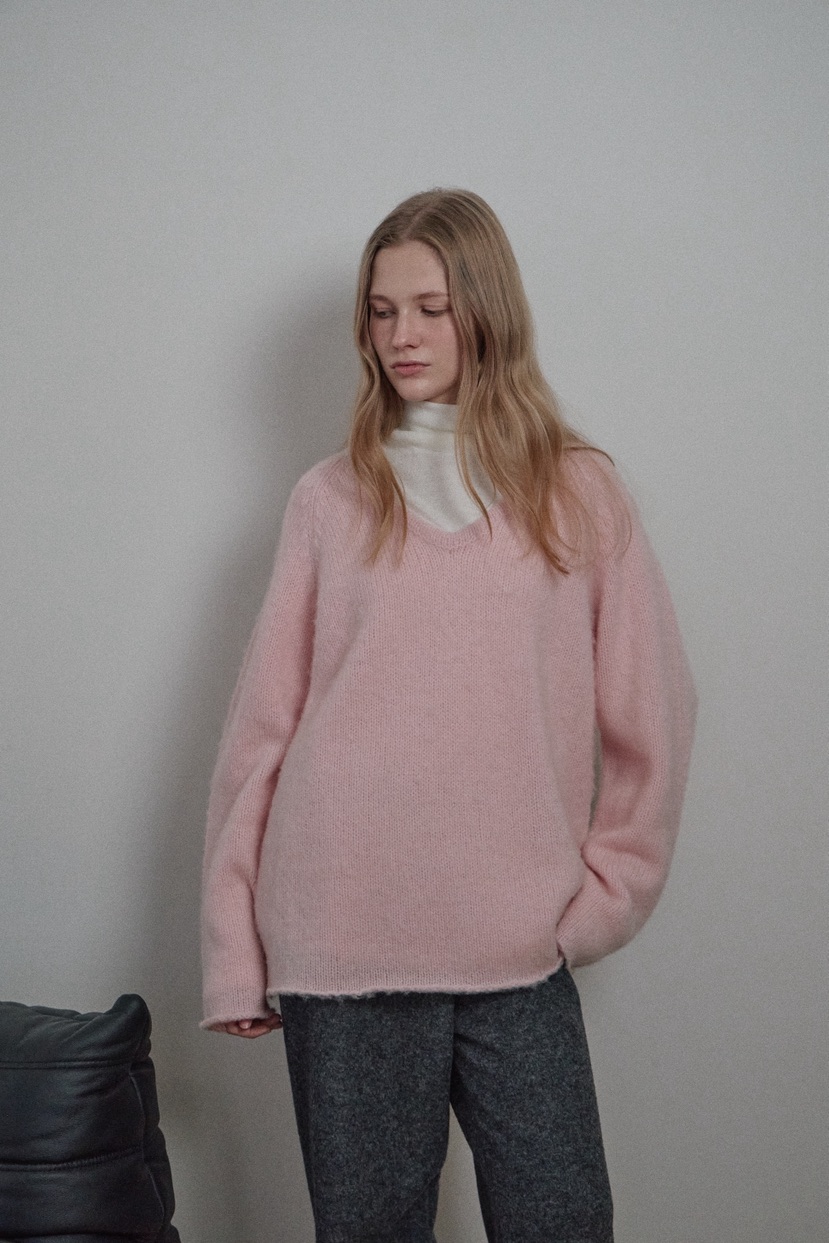 B_GARDER韓國代購㊣女裝新品推薦25秋冬休閑人氣時尚針織衫V領B.GARDER針織衫