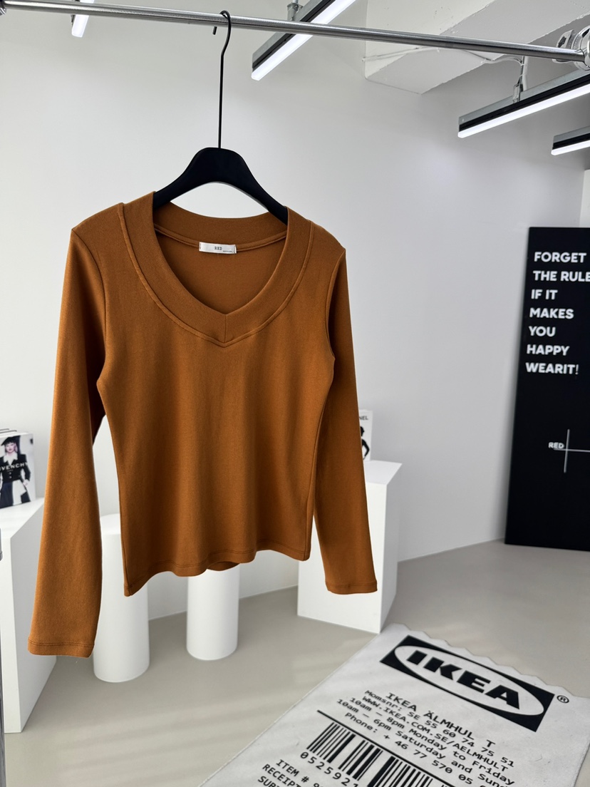 RED-A韓國代購㊣女裝新款推薦25秋冬休閑人氣熱賣時尚長袖T恤RED-A長袖T恤圖色3