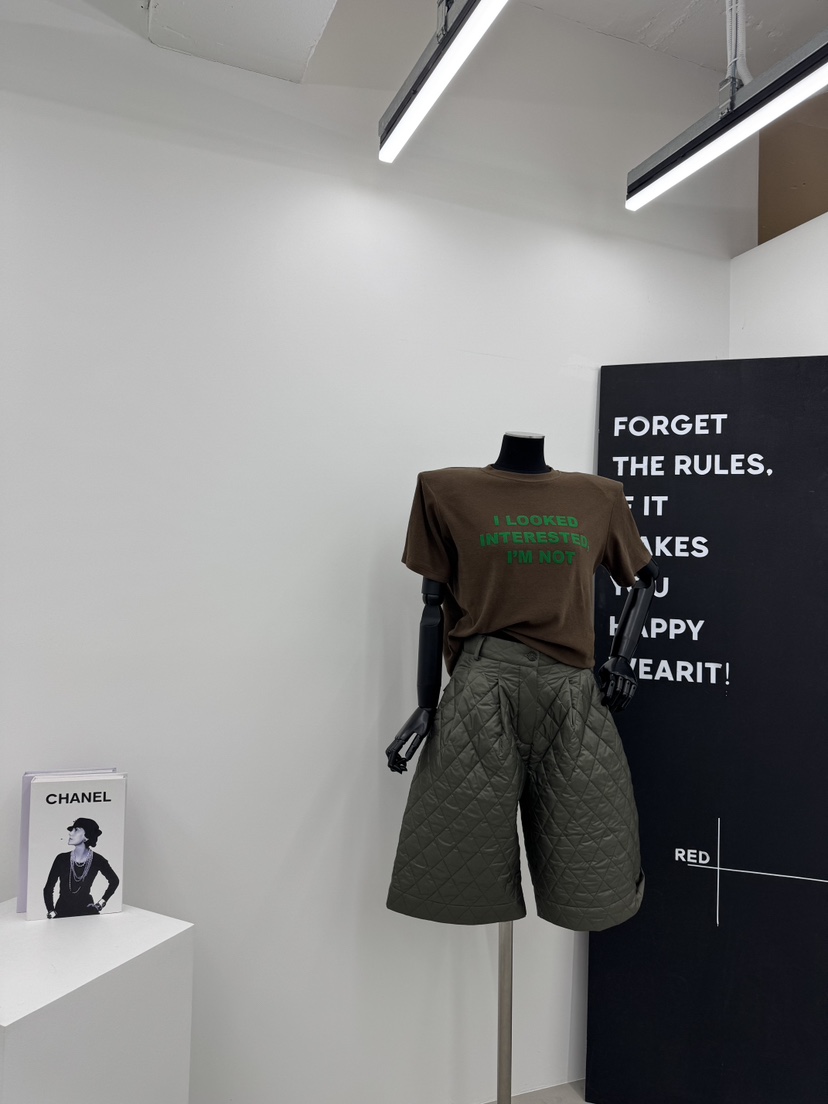 RED-A東大門㊣實拍女士新款25秋冬職業休閑短褲不含腰帶絎縫RED-A短褲圖色1