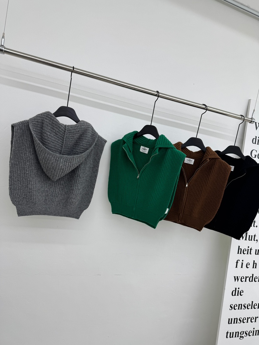 RED-A東大門㊣直郵女裝新款25秋冬人氣針織衫拉鏈保暖連帽RED-A針織衫