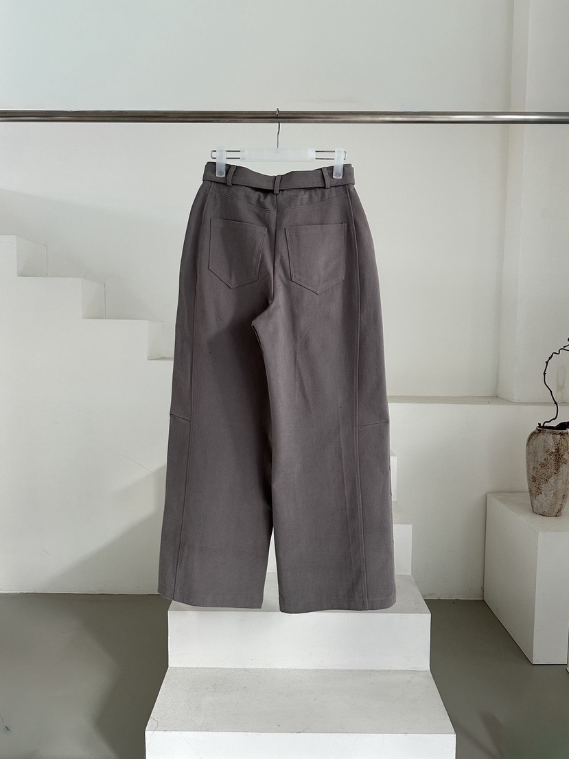 OATMEAL東大門㊣直郵女裝新款時尚推薦休閑熱賣休閑褲含腰帶OATMEAL休閑褲