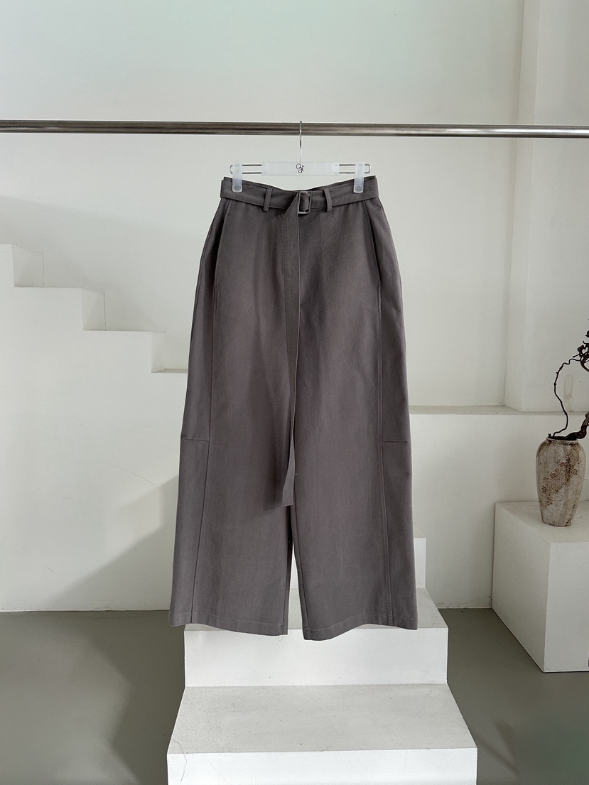 OATMEAL東大門㊣直郵女裝新款時尚推薦休閑熱賣休閑褲含腰帶OATMEAL休閑褲圖色1