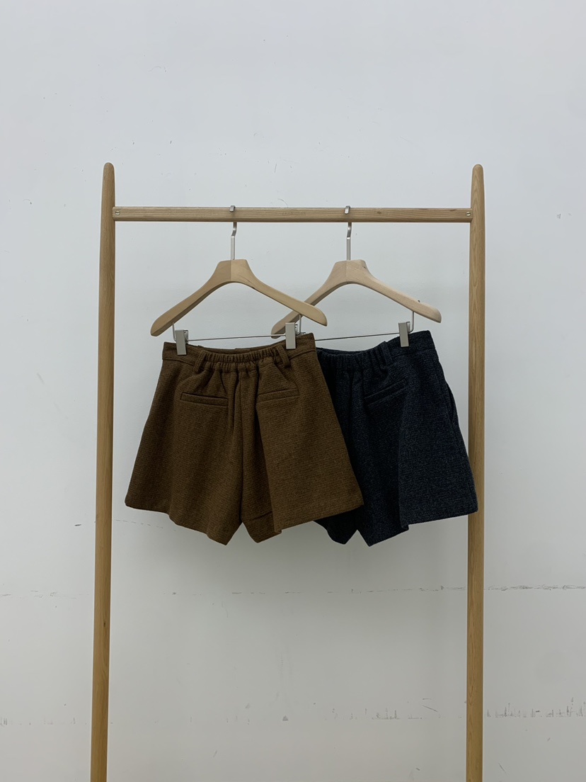 B_GARDER東大門㊣直郵女裝新品人氣熱賣時尚短褲華夫格羊毛B.GARDER短褲